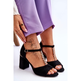 Vinceza Sandalias Tacón Alto De Ante Con Circonitas Negro Aniya 7
