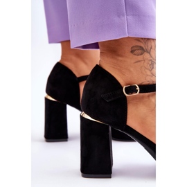 Vinceza Sandalias Tacón Alto De Ante Con Circonitas Negro Aniya 5