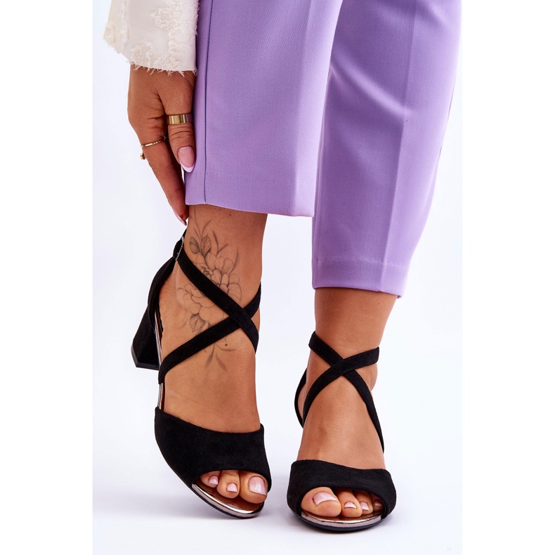 Vinceza Sandalias Mujer Tacón Bajo Negro Quinn 1