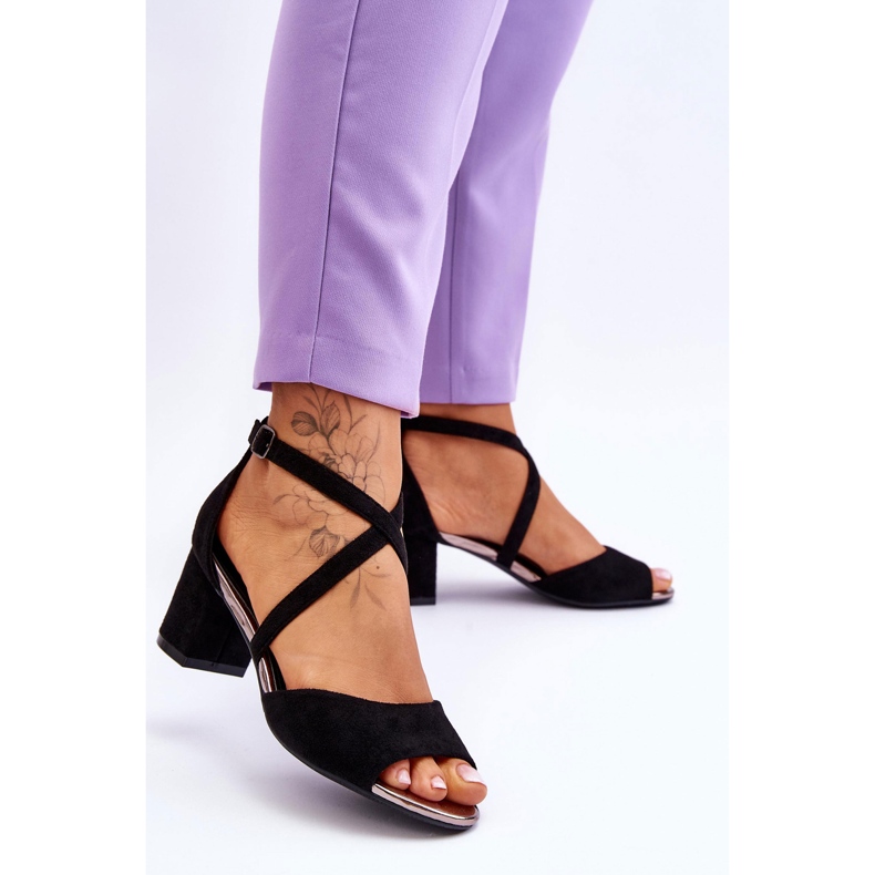 Vinceza Sandalias Mujer Tacón Bajo Negro Quinn 2