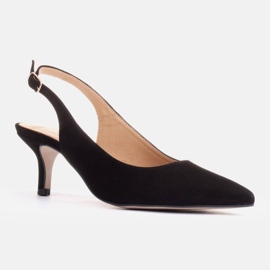 Marco Shoes Zapatos de salón de verano hechos de delicada gamuza negra. negro 1