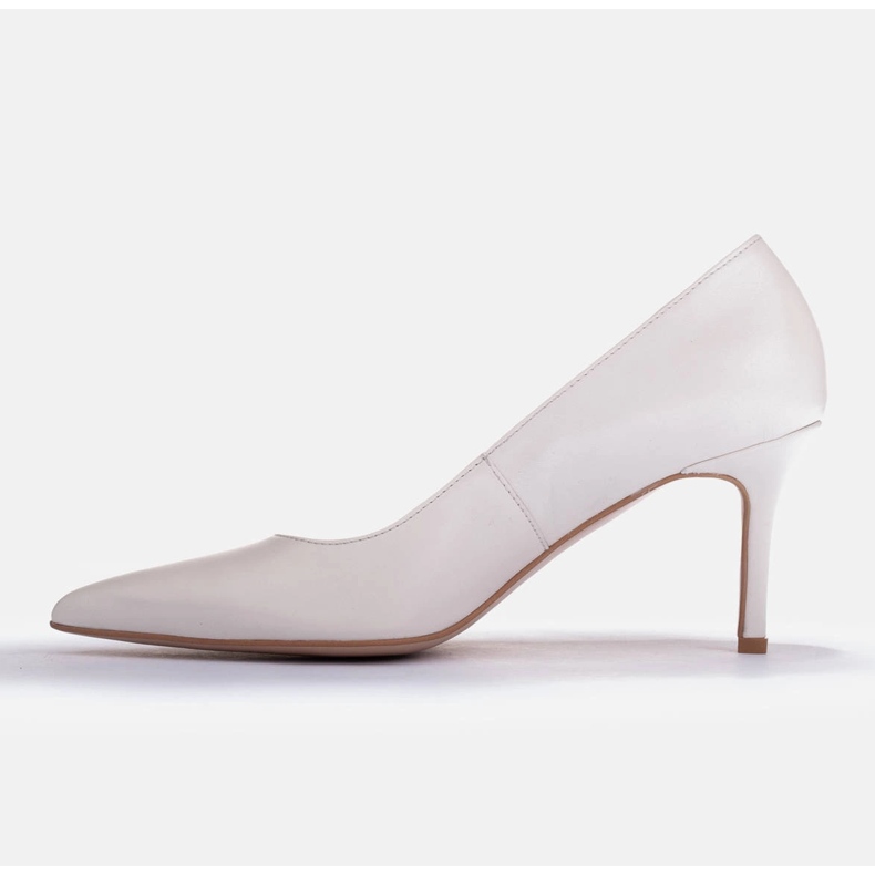 Marco Shoes Elegantes stilettos elaborados en suave piel blanco 1