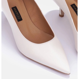 Marco Shoes Elegantes stilettos con tacón bajo blanco 5