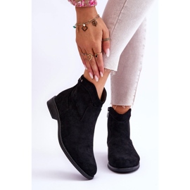 S.Barski Botas De Mujer Ante Tacón Plano Negro Liana 1