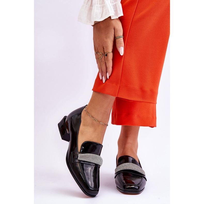 S.Barski Mocasines Lavern de charol negro con circonitas cúbicas 1 S.Barski Mocasines Lavern de charol negro con circonitas cúbicas 1