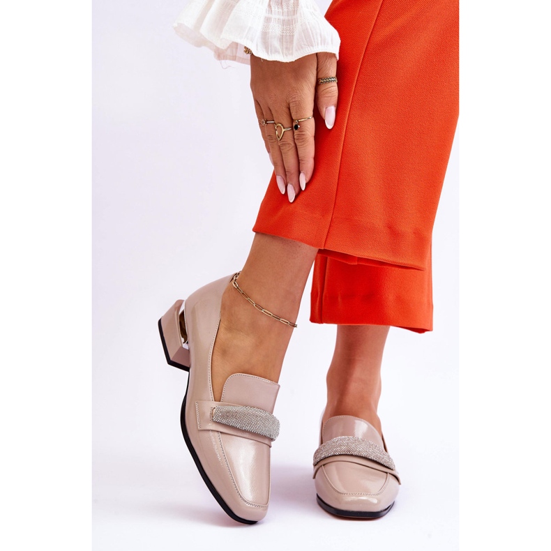 S.Barski Mocasines De Charol Con Strass Beige Lavern 1 S.Barski Mocasines De Charol Con Strass Beige Lavern 1