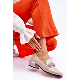 S.Barski Mocasines De Charol Con Strass Beige Lavern 6