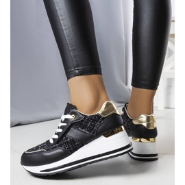 PA1 Zapatillas deportivas negras con inserciones decorativas de Krystal negro 1