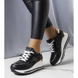 PA1 Zapatillas deportivas negras con inserciones decorativas de Krystal negro 2