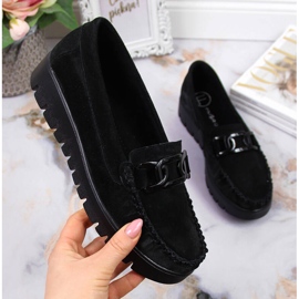 Mocasines de mujer en piel negra con plataforma Filippo DP3334 negro 3