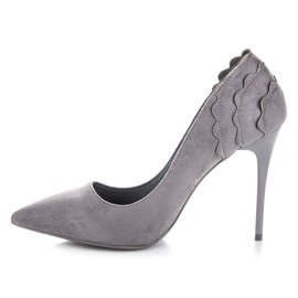 Seastar Zapatos De Tacón Alto De Ante Con Volante gris 1