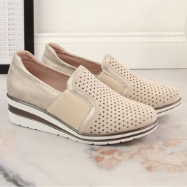 Zapatos cuña mujer calados dorados Jezzi MR1738-17 5