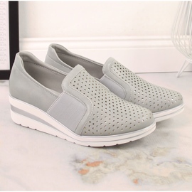 Zapatos cuña mujer calados gris Jezzi MR1738-17 5