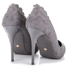 Seastar Zapatos De Tacón Alto De Ante Con Volante gris 2