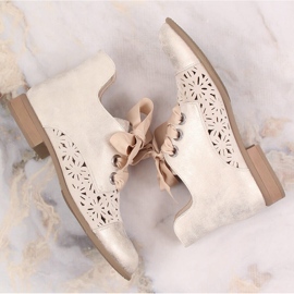 Botines tacón plano mujer calados dorados Jezzi ASA142-6A 6