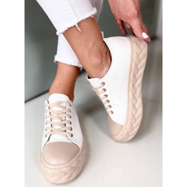 BM Zapatillas mujer Winnie BLANCO / BEIGE 2