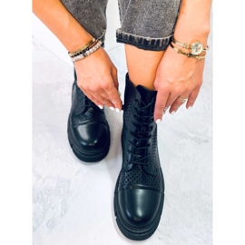 BM Botas con cordones caladas negras Wyman negro 3