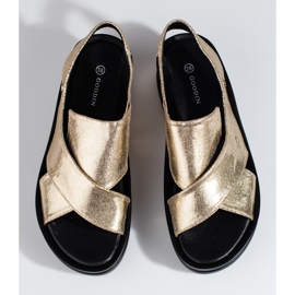 Sandalias cuña mujer Shelovet doradas dorado 2