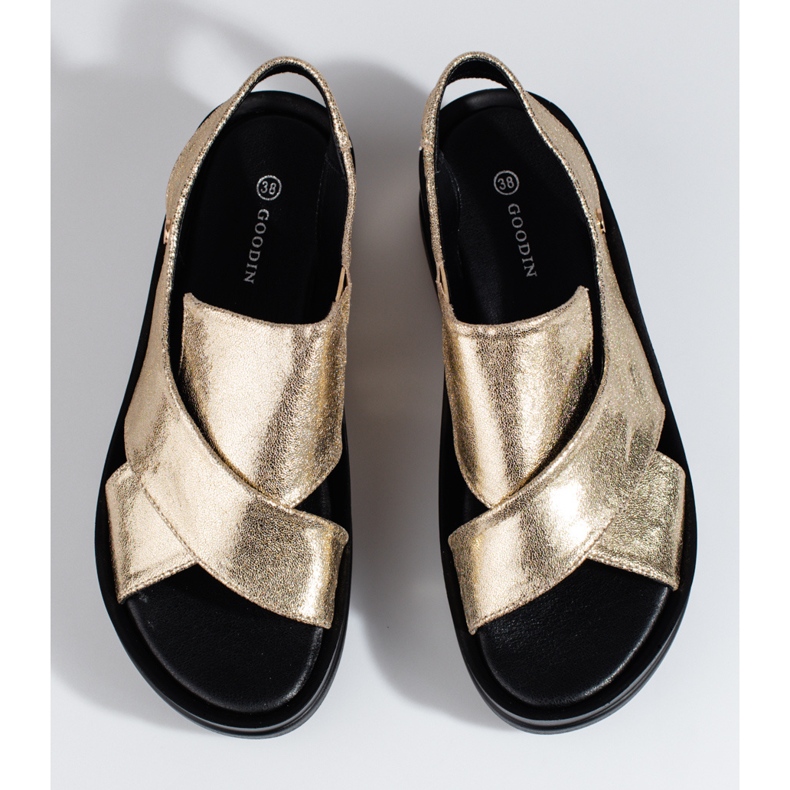 Sandalias cuña mujer Shelovet doradas dorado 2