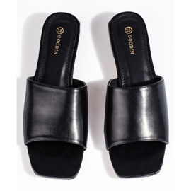 Sandalias mujer clásicas negras Shelovet con tacón negro 3
