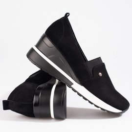 SHELOVET Zapatos cuña mujer ante negro Potocki 1