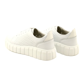 Evento 23PB32-5739 Zapatillas atadas de cuero blanco 6