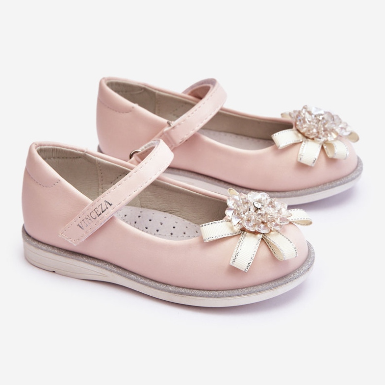 Vinceza Bailarinas Infantiles Con Velcro Flor Decorativa Rosa Freya 1
