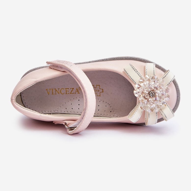 Vinceza Bailarinas Infantiles Con Velcro Flor Decorativa Rosa Freya rosado 2
