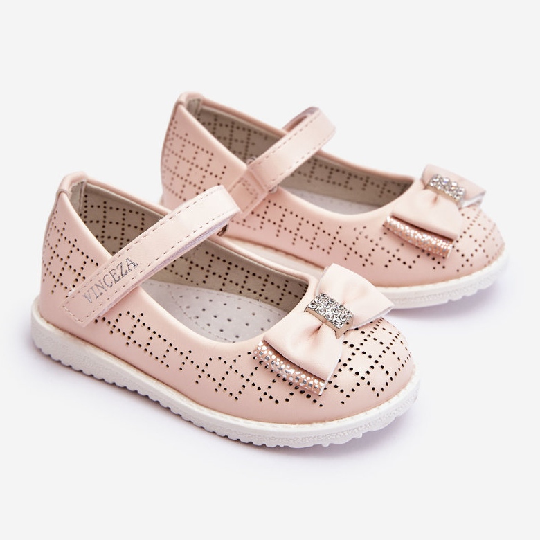 Vinceza Bailarinas Infantiles Lazo Velcro Rosa Halle 1