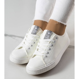 BM Zapatillas blancas de ecopiel de Luz blanco 1