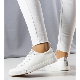 BM Zapatillas blancas de ecopiel de Luz blanco 2