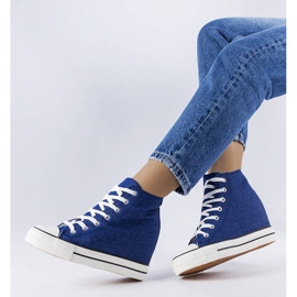 Zapatillas vaqueras con cuña azul 2