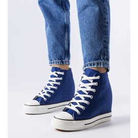 Zapatillas vaqueras con cuña azul 1