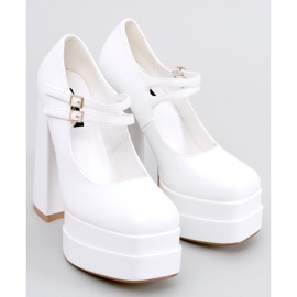 BM Zapatos de tacón con plataforma de grano blanco Loit 2