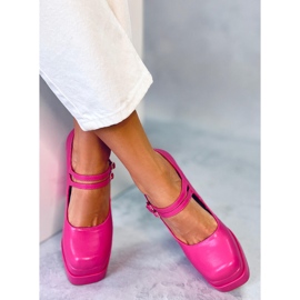 BM Zapatos de tacón con plataforma de grano Loit Fucsia rosado 2