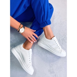 BM Maes zapatillas blancas con cuña blanco 4