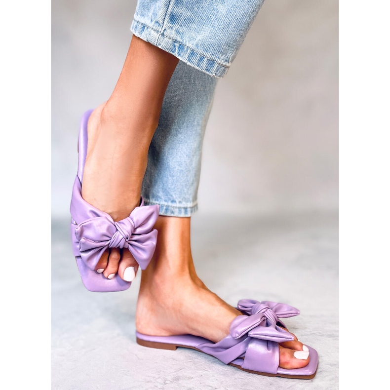 Chanclas con lazo morado Minnen púrpura 1