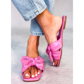BM Pantuflas lazo rosa Minnen rosado 5