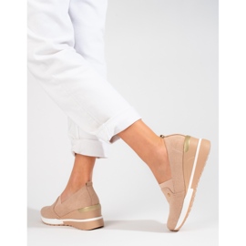 SHELOVET Zapatos mujer cuña Potocki ante beige 6