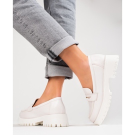 Mocasines mujer plataforma Shelovet blanco 3