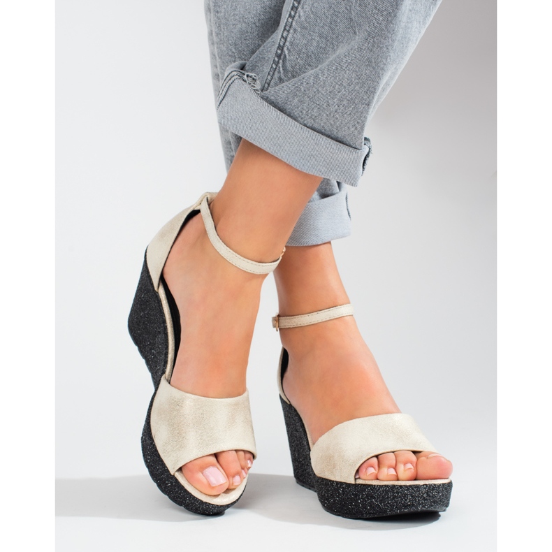 Sandalias mujer cuña alta Shelovet beige 1