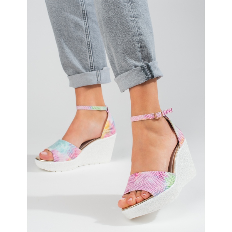 Sandalias mujer cuña alta Shelovet multicolor 1 Sandalias mujer cuña alta Shelovet multicolor 1
