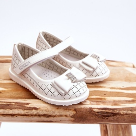 Vinceza Bailarinas Infantiles Lazo Velcro Blanco Halle 3