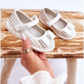 Vinceza Bailarinas Infantiles Lazo Velcro Blanco Halle 5