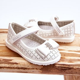 Vinceza Bailarinas Infantiles Lazo Velcro Blanco Halle 4