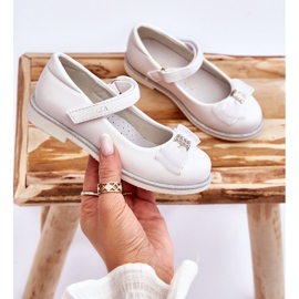 Vinceza Bailarinas Infantiles Con Velcro Y Lazo Decorativo Blanco Nadia 3