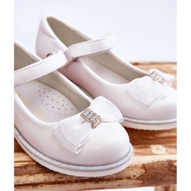 Vinceza Bailarinas Infantiles Con Velcro Y Lazo Decorativo Blanco Nadia 6