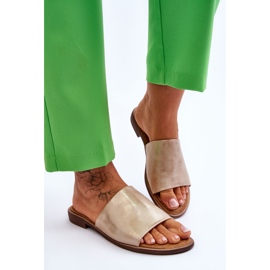 Aletas doradas de cuero de cuero para mujeres dorado 3