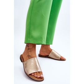 Aletas doradas de cuero de cuero para mujeres dorado 5
