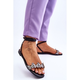 Sandalias De Mujer Con Mariposas Decorativas Jeane Negro 3